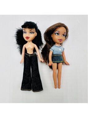 Vintage 2002 Lil' Bratz 4" Mini Dolls Jade and Yasmin No Shoes
